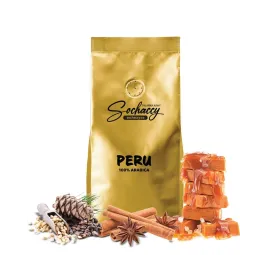 Kawa Peru Arabica 100% 1kg — nuty smakowe: karmel. Świeżo palona kawa ziarnista Palarnia Sochaccy