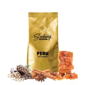 Kawa Peru Arabica 100% 1kg — nuty smakowe: karmel. Świeżo palona kawa ziarnista Palarnia Sochaccy