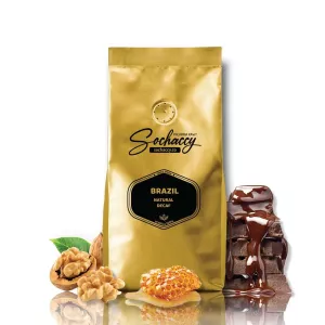 Kawa Brazylia Natural Decaf — nuty smakowe: miód. Świeżo palona kawa ziarnista Palarnia Sochaccy
