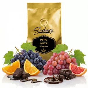 Kawa Peru Select Cajamarca — nuty smakowe: winogrona, czekolada, cytrusy. Świeżo palona kawa ziarnista Palarnia Sochaccy