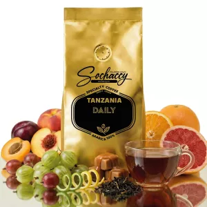 Kawa Tanzania Daily — nuty smakowe: owoce, cytrusy, karmel. Świeżo palona kawa ziarnista Palarnia Sochaccy
