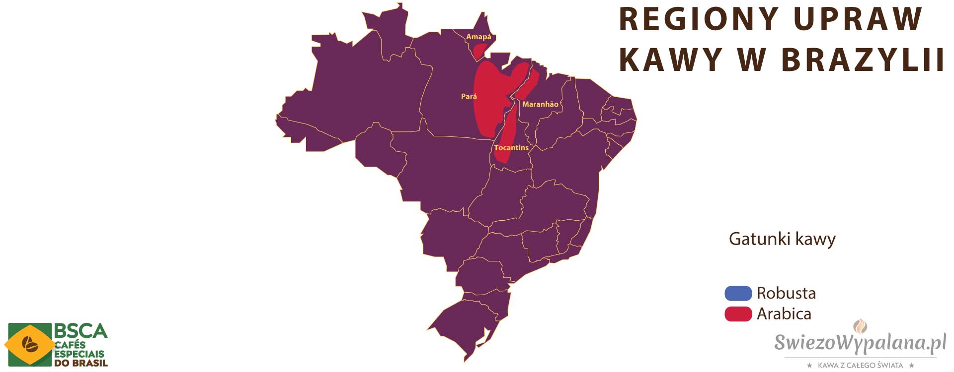 Regiony Upraw  kawy w Brazylii