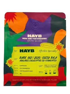 Opakowanie kawy HAYB Rare 002/2025: Costa Rica Aquiares Eucalyptus Co-Fermented